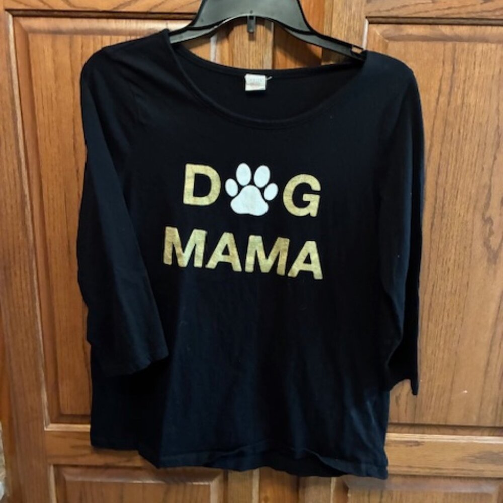 DarlingBlue "Dog Mama" Black 3/4 sleeve t-shirt size M